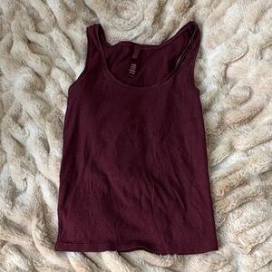 Skims Ribbed Tank Top in Burgundy